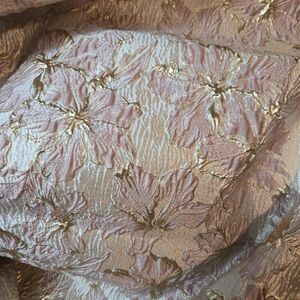 Off White, Pink with Gold Accents Decorative Fabric